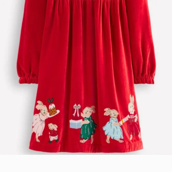 knee length dresses for ladies Bubble Hem Dress-Red Hearts main image 1
